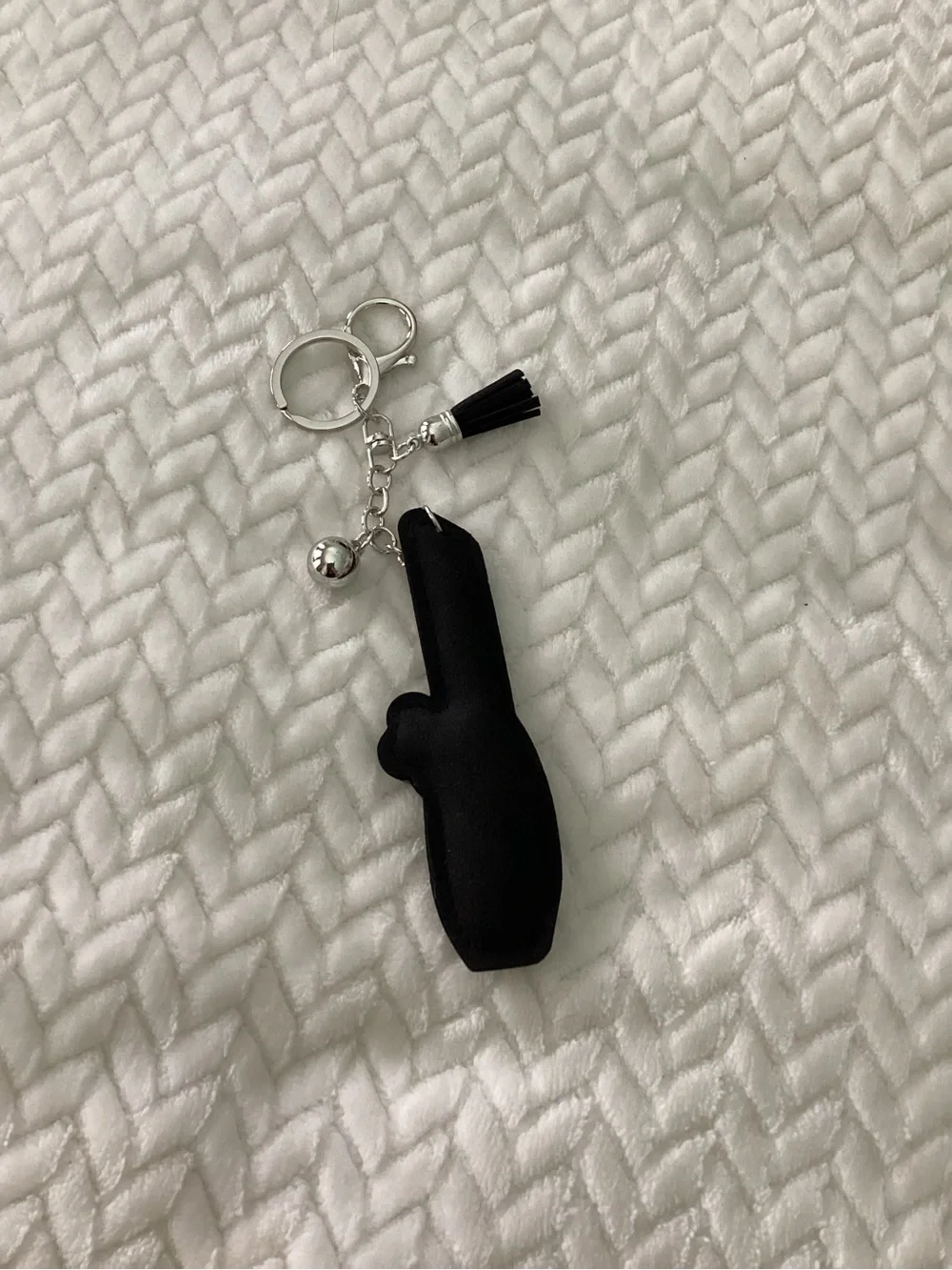 Crystal Lipstick  Purse or Keychain Charm  in Black and Red